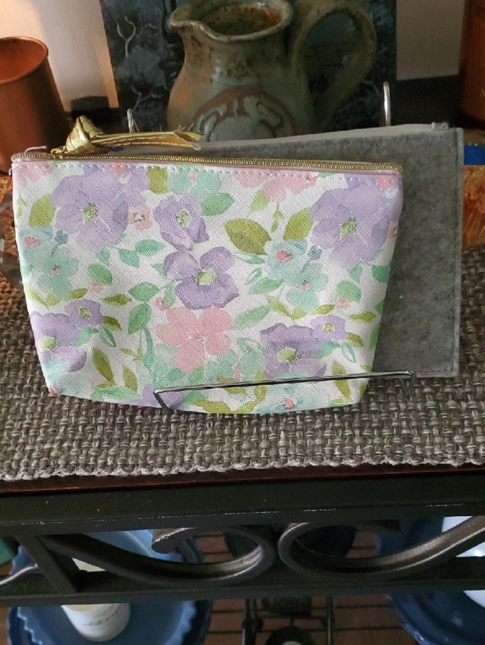 Cosmetics Bebe Bundle W/ Cosmetics Velvet Metallic Silver Wristlet Clutch - Picture 11 of 11